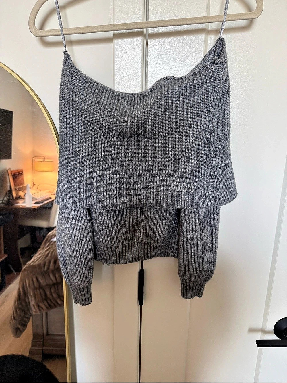 Fold Over Ribbed Sweater Sweater